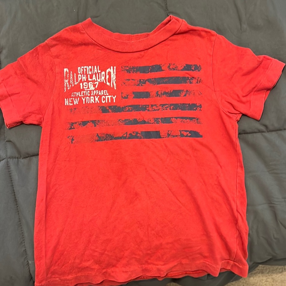 Boys Polo Ralph Lauren Camo Tshirt American Flag Pocket Size 18-20